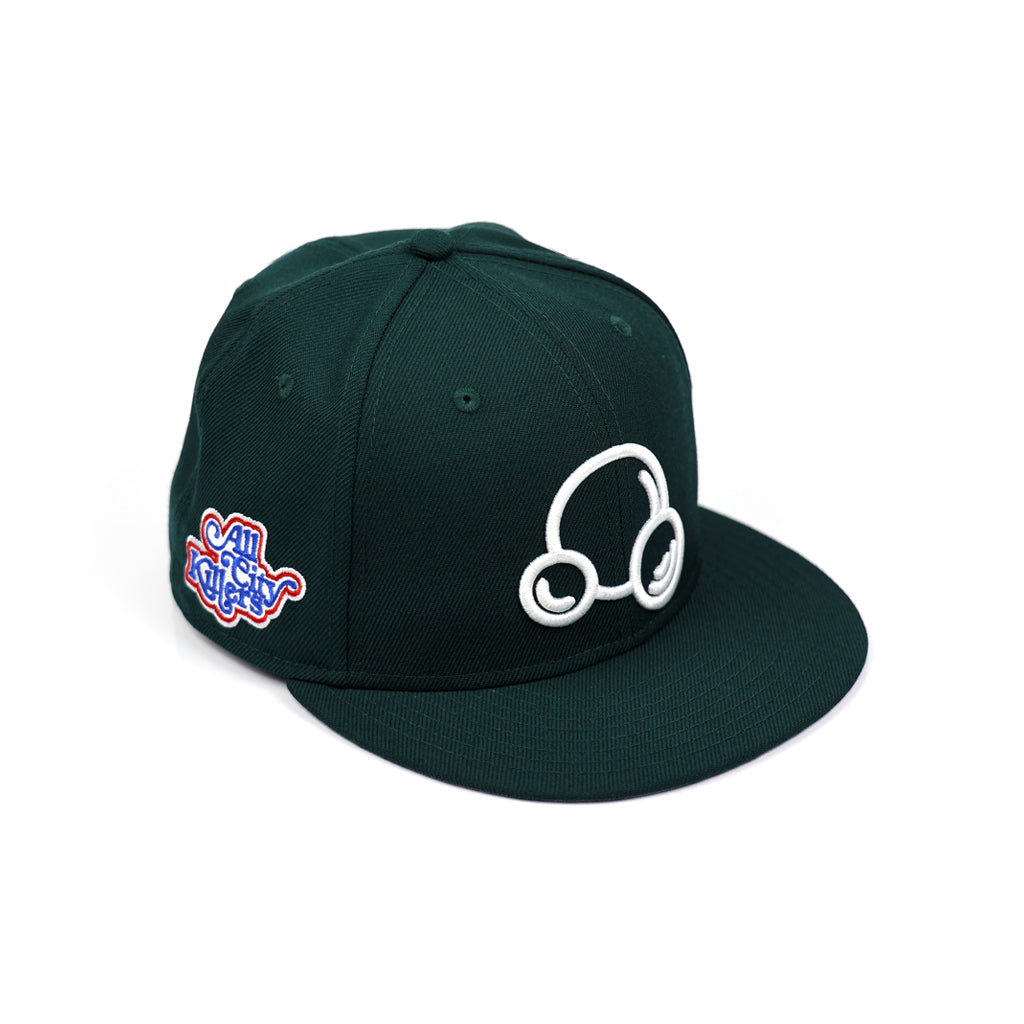 BUBBLE LOGO 59FIFTY NEW ERA FITTED HAT - DARK GREEN