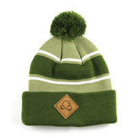 BUBBLE PATCH POM BEANIE - OLIVE