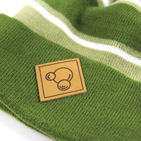 BUBBLE PATCH POM BEANIE - OLIVE