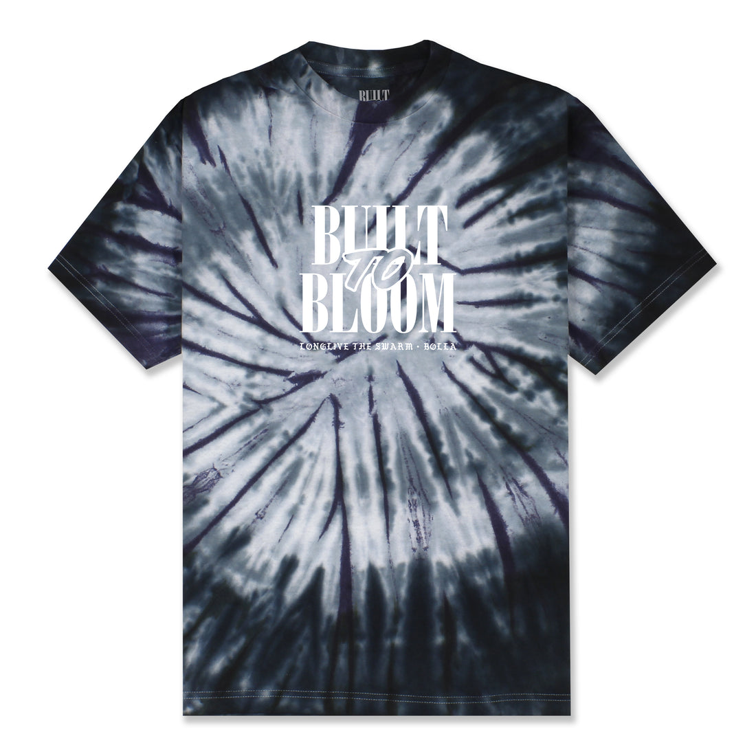 BUILT T-SHIRT - BLACK TIE DYE (BUILT TO BLOOM)