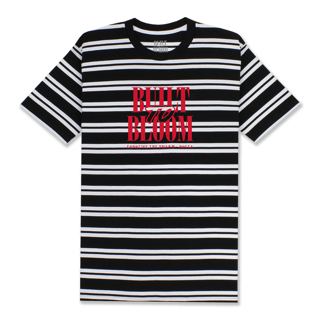 BUILT T-SHIRT - BLACK/WHITE STRIPE (BUILT TO BLOOM)