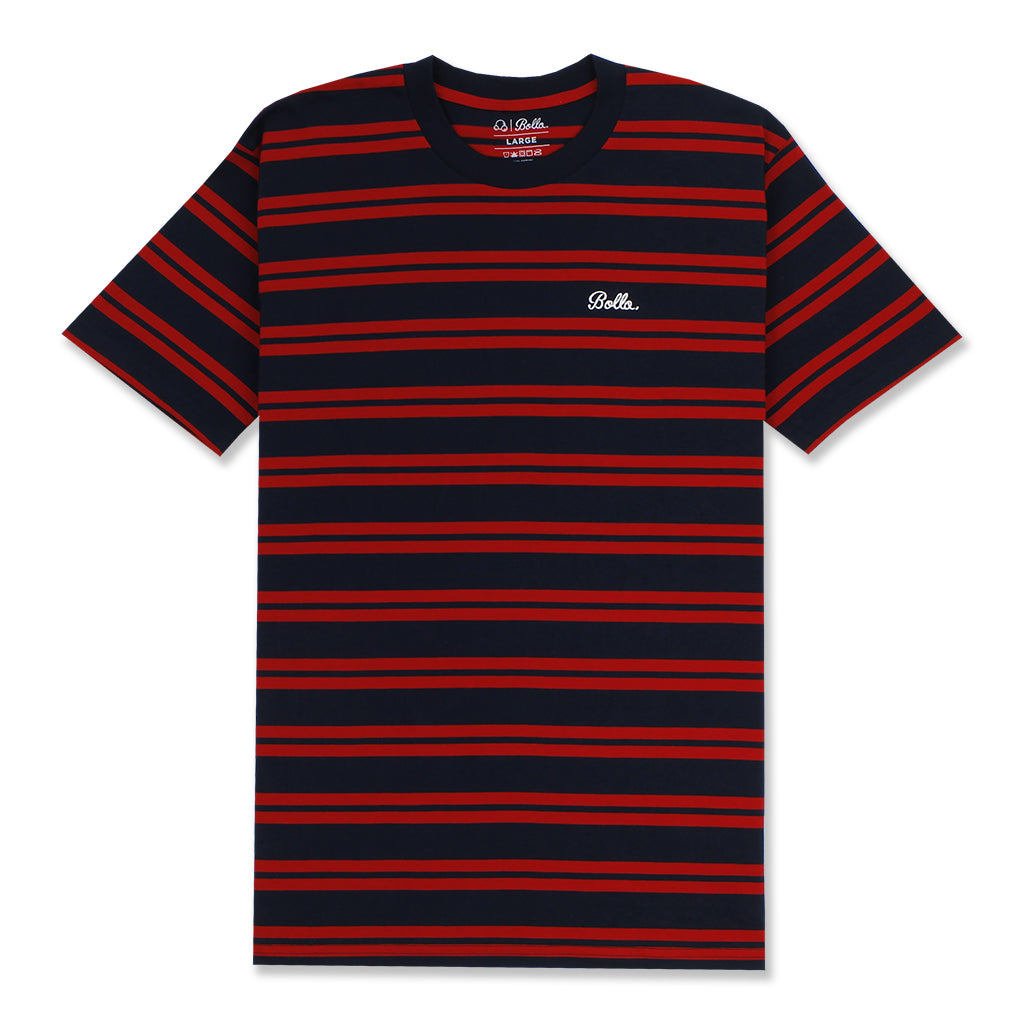 DAILY STRIPE T-SHIRT - NAVY/RED