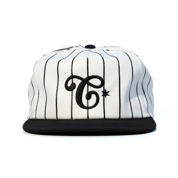 CHICAGO SNAPBACK HAT - BLACK/WHITE PINSTRIPE