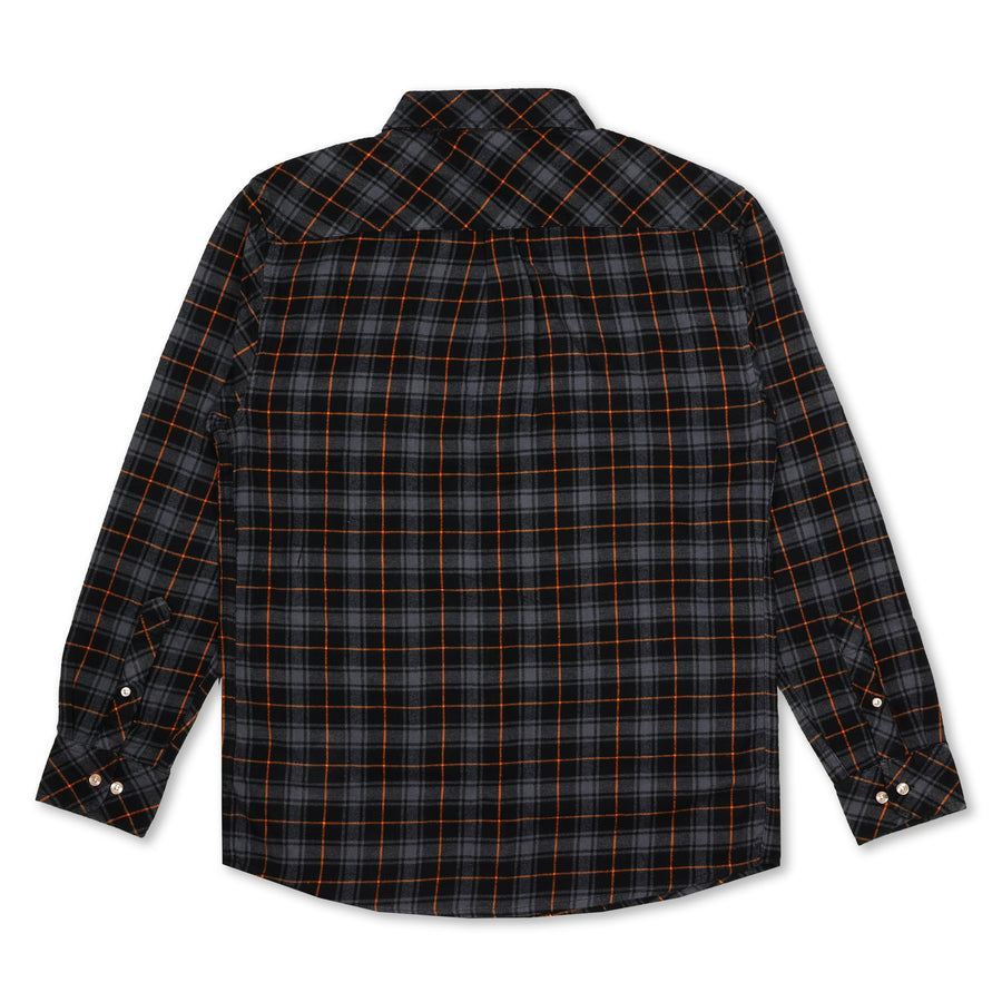 LOMBARD L/S SHIRT - BLACK/ORANGE