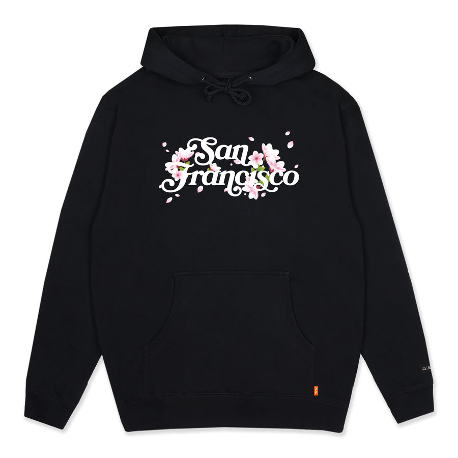 SAN FRANCISCO PULLOVER HOODIE - BLACK/BLOSSOM