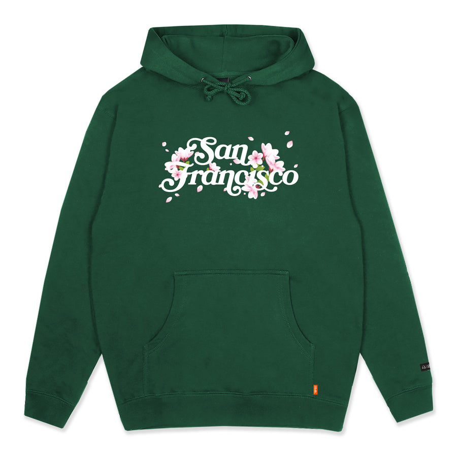 SAN FRANCISCO PULLOVER HOODIE - HUNTER/BLOSSOM