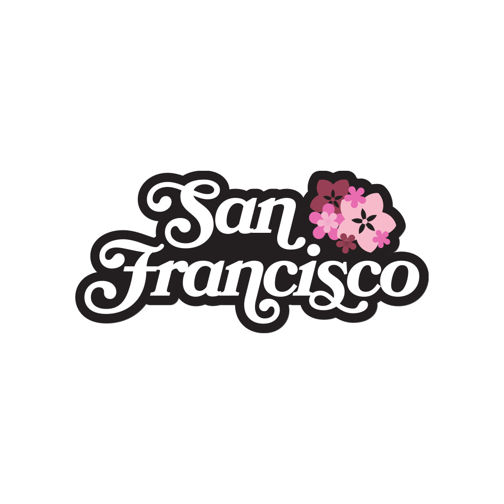 SAN FRANCISCO STICKER - BLACK/BLOSSOM