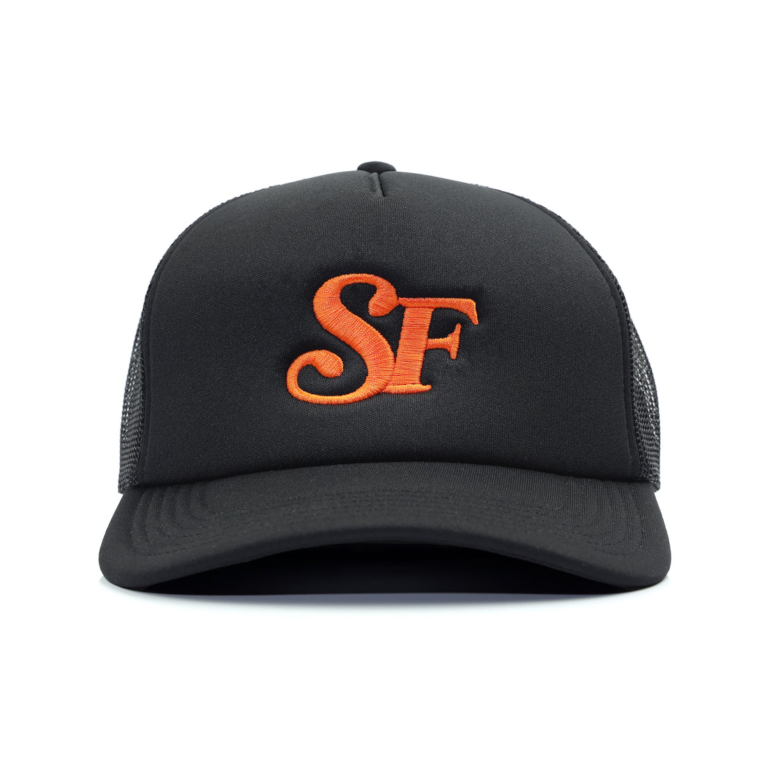 SF TRUCKER HAT - BLACK/ORANGE