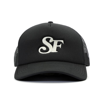 SF TRUCKER HAT - BLACK/WHITE