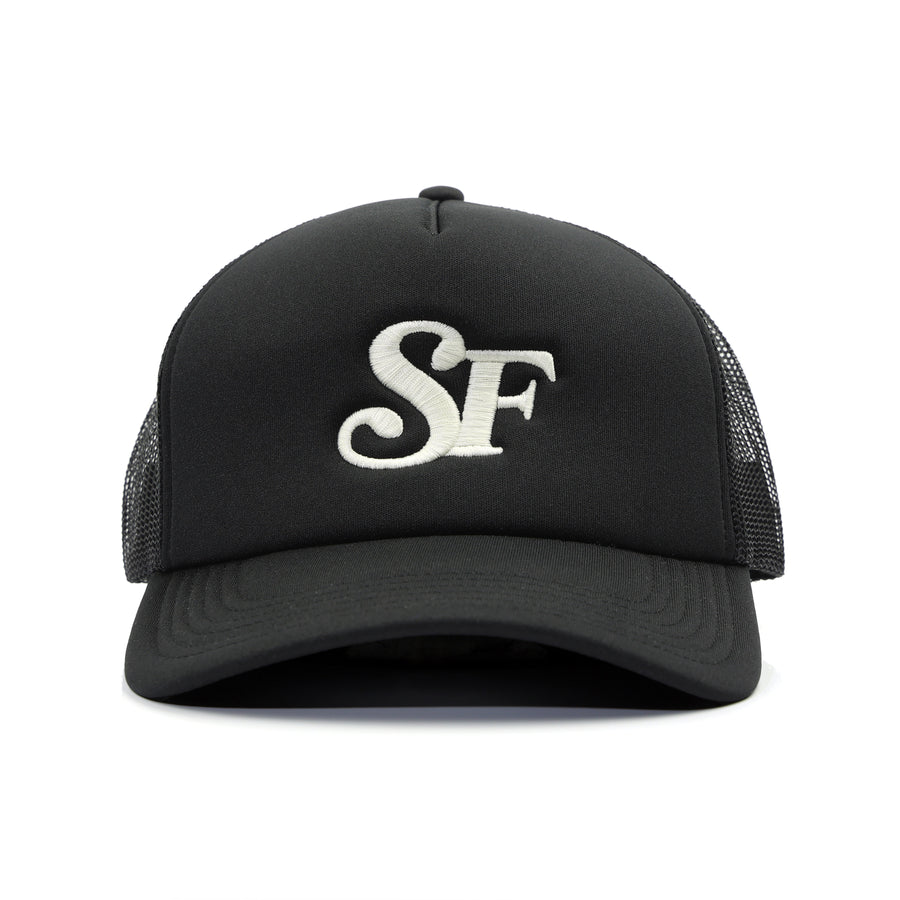 SF TRUCKER HAT - BLACK/WHITE
