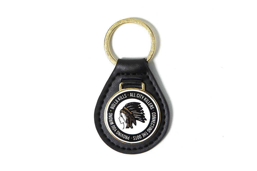 DREAMER CREST LEATHER FOB KEYCHAIN