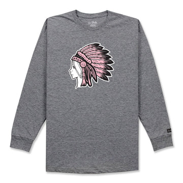 DREAMER L/S SHIRT - HEATHER GREY/PINK